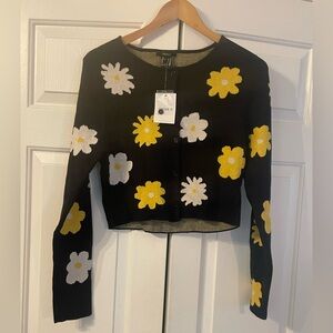 Forever 21 Black Button Down with Yellow and White.